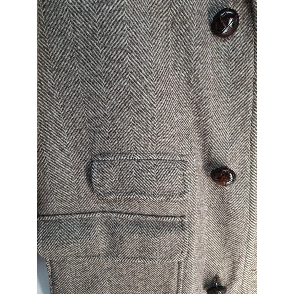 Vintage 50s Pendleton Mens Med Brown Herringbone Wool Jacket Winter Old Money